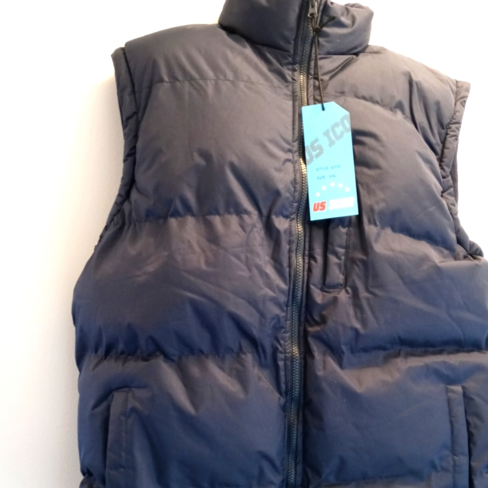 US Icon Mens Navy Puffer Vest Sz 2XL NWT